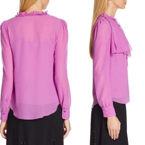 SEE BY CHLOE Purple Striking Georgette Top NWT! - Picture 6 of 16